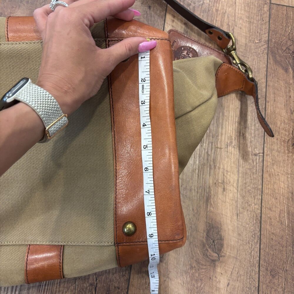 Polo Ralph Lauren Duffle Bag Safari XL Tan Cognac Canvas Leather  (23.5x10x10) - Picture 12 of 12